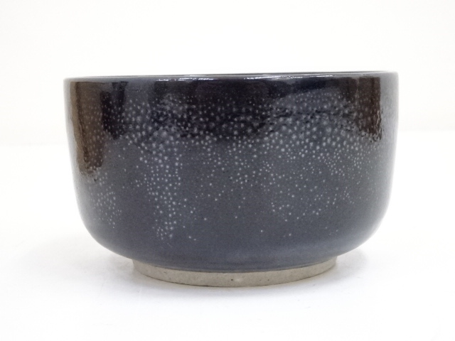 中国博山窯造 天目釉茶碗（共箱）：リサイクル・アンティーク着物の